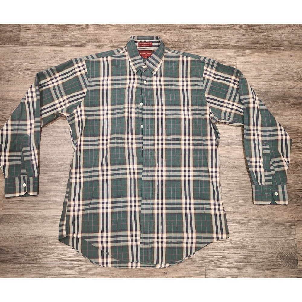 Chaps Ralph Lauren Plaid Button Down Long Sleeve Shirt‎ Classic Fit